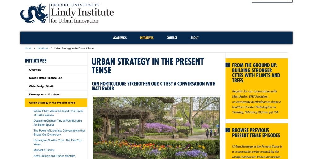 A screengrab of the Present Tense homepage.